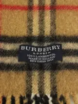 BURBERRY London - Iconische Nova Check sjaal - 100% lamswol - Made in England – foto 4 – kavel bij De Kringwinkel, Antwerpen