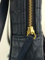 FOSSIL - Luxe mini rugzak van lams- en koeienleder – Petrolblauw – foto 5 – kavel bij De Kringwinkel, Antwerpen
