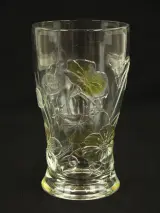 Vintage Franse Vaas van Geperst Glas – Bloemenreliëf – foto 2 – kavel bij De Kringwinkel, Antwerpen