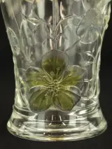 Vintage Franse Vaas van Geperst Glas – Bloemenreliëf – foto 4 – kavel bij De Kringwinkel, Antwerpen
