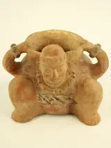 Decoratieve aardewerken vaas met menselijke figuur – foto 2 – kavel bij De Kringwinkel, Antwerpen