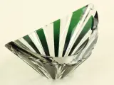 Val Saint Lambert vide-poche in groen gestreept kristal – foto 2 – kavel bij De Kringwinkel, Antwerpen