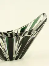 Val Saint Lambert vide-poche in groen gestreept kristal – foto 9 – kavel bij De Kringwinkel, Antwerpen