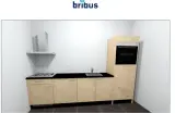 Nieuwe keukenopstelling incl. apparatuur, Bribus, houtdecor, rechte keuken met hoge kast | volgens ontwerpimpressie – kavel bij Onlineveilingmeester, Hoogeveen
