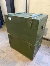 2x Houten opbergkisten / legerkisten, legergroen, 70,5 × 51,5 × 41,5 cm per stuk | stapelbaar – foto 2 – kavel bij Onlineveilingmeester, Hoogeveen