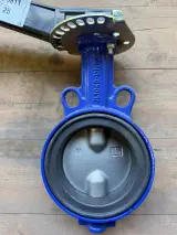 Industriële vlinderklep, AMRI, DN100 PN10/16, blauw/zwart/grijs, DN100 | PN10/16 | vergrendelbare hendel – foto 2 – kavel bij Onlineveilingmeester, Hoogeveen