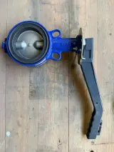 Industriële vlinderklep, AMRI, DN100 PN10/16, blauw/zwart/grijs, DN100 | PN10/16 | vergrendelbare hendel – foto 5 – kavel bij Onlineveilingmeester, Hoogeveen