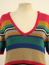 Twinset lurex jurk - kleurrijk gestreept - maat M – foto 3 – kavel bij De Kringwinkel, Antwerpen