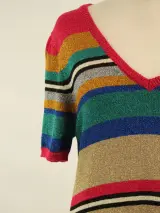 Twinset lurex jurk - kleurrijk gestreept - maat M – foto 4 – kavel bij De Kringwinkel, Antwerpen