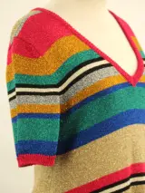 Twinset lurex jurk - kleurrijk gestreept - maat M – foto 7 – kavel bij De Kringwinkel, Antwerpen