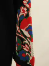 Cesare Gaspari zwarte cardigan met rode accenten en bloemenpatroon – foto 6 – kavel bij De Kringwinkel, Antwerpen