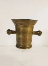 Antieke bronzen vijzel met twee handgrepen – foto 2 – kavel bij De Kringwinkel, Turnhout
