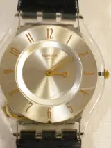 2 vintage Swatch polshorloges met lederen band – foto 3 – kavel bij De Kringwinkel, Turnhout