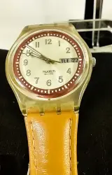 2 vintage Swatch polshorloges met lederen band – foto 8 – kavel bij De Kringwinkel, Turnhout