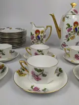 Art Deco Porselein Limoges Madesclaire Pillivuyt Paradijsvogel servies – foto 2 – kavel bij De Kringwinkel, Sint-Niklaas