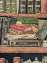 Mille Fleurs Tapestries – Wandtapijt met boekenmotief – foto 4 – kavel bij De Kringwinkel, Sint-Niklaas