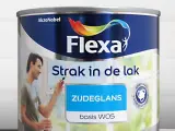 6x Strak in de lak alkyd zijdeglans - 500 ml, Flexa, wit – foto 2 – kavel bij Onlineveilingmeester