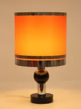 Vintage 70's Luxe Tafellamp Oranje/ zwart / Chroom – foto 5 – kavel bij De Kringwinkel, Antwerpen