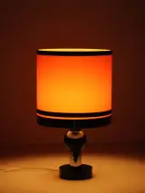 Vintage 70's Luxe Tafellamp Oranje/ zwart / Chroom – foto 6 – kavel bij De Kringwinkel, Antwerpen
