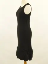 Luisa Spagnoli zwart tricot jurkje met bloemen onderaan - angora & wol - maat S - Made in Italy – foto 5 – kavel bij De Kringwinkel, Antwerpen
