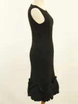 Luisa Spagnoli zwart tricot jurkje met bloemen onderaan - angora & wol - maat S - Made in Italy – foto 6 – kavel bij De Kringwinkel, Antwerpen