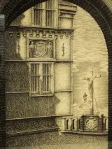 Boerjan - Antwerpen, ingang Het Steen - grafisch werk 1961 – foto 8 – kavel bij De Kringwinkel, Antwerpen