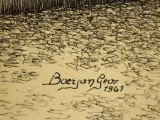 Boerjan - Antwerpen, ingang Het Steen - grafisch werk 1961 – foto 9 – kavel bij De Kringwinkel, Antwerpen