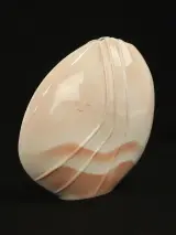 Postmoderne Porseleinen Schijfvaas – Porcelaine Virebent (Frankrijk, jaren '70/'80) – foto 2 – kavel bij De Kringwinkel, Antwerpen
