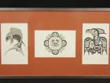 Canadese Inheemse Northwest Coast/First Nations Kunst - Ingelijst Drieluik (Gesigneerd) – foto 2 – kavel bij De Kringwinkel, Antwerpen