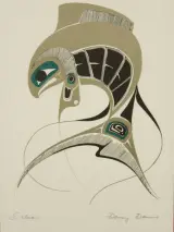 Canadese Inheemse Northwest Coast/First Nations Kunst - Ingelijst Drieluik (Gesigneerd) – foto 3 – kavel bij De Kringwinkel, Antwerpen