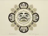 Canadese Inheemse Northwest Coast/First Nations Kunst - Ingelijst Drieluik (Gesigneerd) – foto 4 – kavel bij De Kringwinkel, Antwerpen