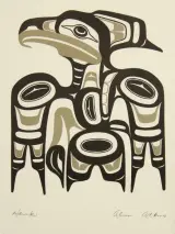 Canadese Inheemse Northwest Coast/First Nations Kunst - Ingelijst Drieluik (Gesigneerd) – foto 5 – kavel bij De Kringwinkel, Antwerpen
