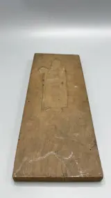 Speculaasplank Sinterklaas houtsnijwerk traditionele koekvorm wandpaneel – foto 2 – kavel bij De Kringwinkel, Waardamme