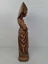 Groot Houtsnijwerk Sculptuur: Maria Van Bourgondië – Uniek Statig Beeld – foto 5 – kavel bij De Kringwinkel, Waardamme