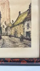 Ets Bellon Brugge stadsgezicht Onze-Lieve-Vrouwekerk in kader – foto 2 – kavel bij De Kringwinkel, Waardamme