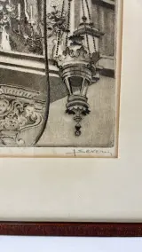 Ets J. Severin Mariabeeld gevelkapel met straatlantaarn in kader – foto 2 – kavel bij De Kringwinkel, Waardamme