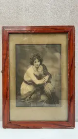 Gravure Vigée Le Brun zelfportret met dochter in kader – kavel bij De Kringwinkel, Waardamme