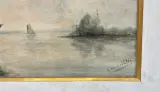 Aquarel H. van de Velde maritiem gezicht met zeilboot in kader – foto 2 – kavel bij De Kringwinkel, Waardamme