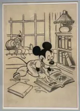 Prent Disney Mickey Mouse vintage ingelijste illustratie kinderkamer – foto 2 – kavel bij De Kringwinkel, Waardamme