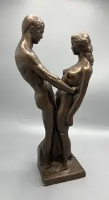 Beeld Austin Productions The Lovers vintage sculptuur bronskleur – foto 2 – kavel bij De Kringwinkel, Waardamme
