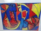 Kleurrijk Abstract Expressionistisch Kunstwerk – Gesigneerd P. Boss (5/'97) in Aluminium Wissellijst – foto 3 – kavel bij De Kringwinkel, Waardamme