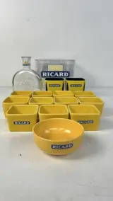 Barset Ricard Pastis karaf schaaltjes Frans bistro aperitief servies geel – foto 3 – kavel bij De Kringwinkel, Waardamme
