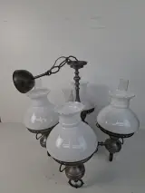 Prachtige Antieke Stijl Hanglamp / Kroonluchter met Opaalglazen Kappen – foto 2 – kavel bij De Kringwinkel, Waardamme