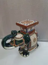 Exclusief Vintage Chinees Keramisch Olifantenkrukje – Donkergroen & Karamelbruin – foto 2 – kavel bij De Kringwinkel, Oostkamp