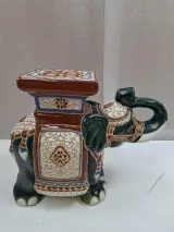 Exclusief Vintage Chinees Keramisch Olifantenkrukje – Donkergroen & Karamelbruin – foto 4 – kavel bij De Kringwinkel, Oostkamp