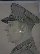 Potlood- of houtskooltekening van een Duitse militair, politieofficier of lid van een bezettingsorganisatie – foto 2 – kavel bij De Kringwinkel, Waardamme