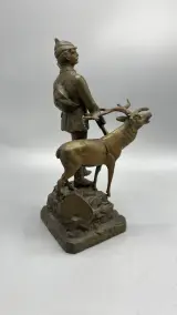 Sculptuur jager met edelhert régule vintage jachttafereel bronslook – foto 3 – kavel bij De Kringwinkel, Waardamme
