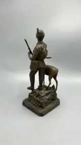 Sculptuur jager met edelhert régule vintage jachttafereel bronslook – foto 4 – kavel bij De Kringwinkel, Waardamme