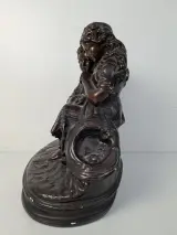 Romantisch Antiek Terracotta Beeld "Le Premier Amour" – Brons-Patine (ca. 1900) – foto 4 – kavel bij De Kringwinkel, Waardamme