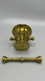 Messing vijzel met stamper vintage apothekersmodel – foto 4 – kavel bij De Kringwinkel, Waardamme